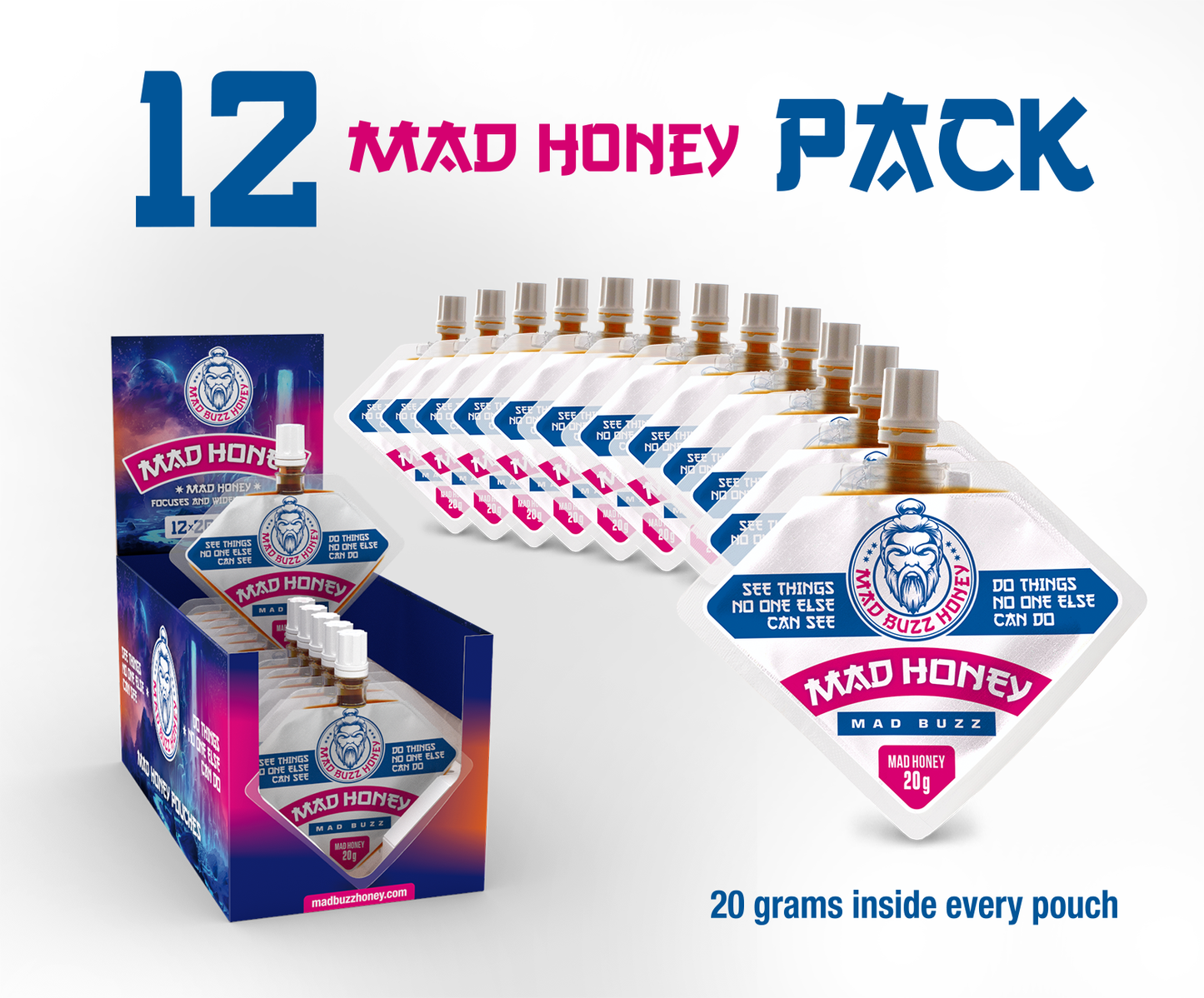Mad Buzz Honey Pouch 12-Pack